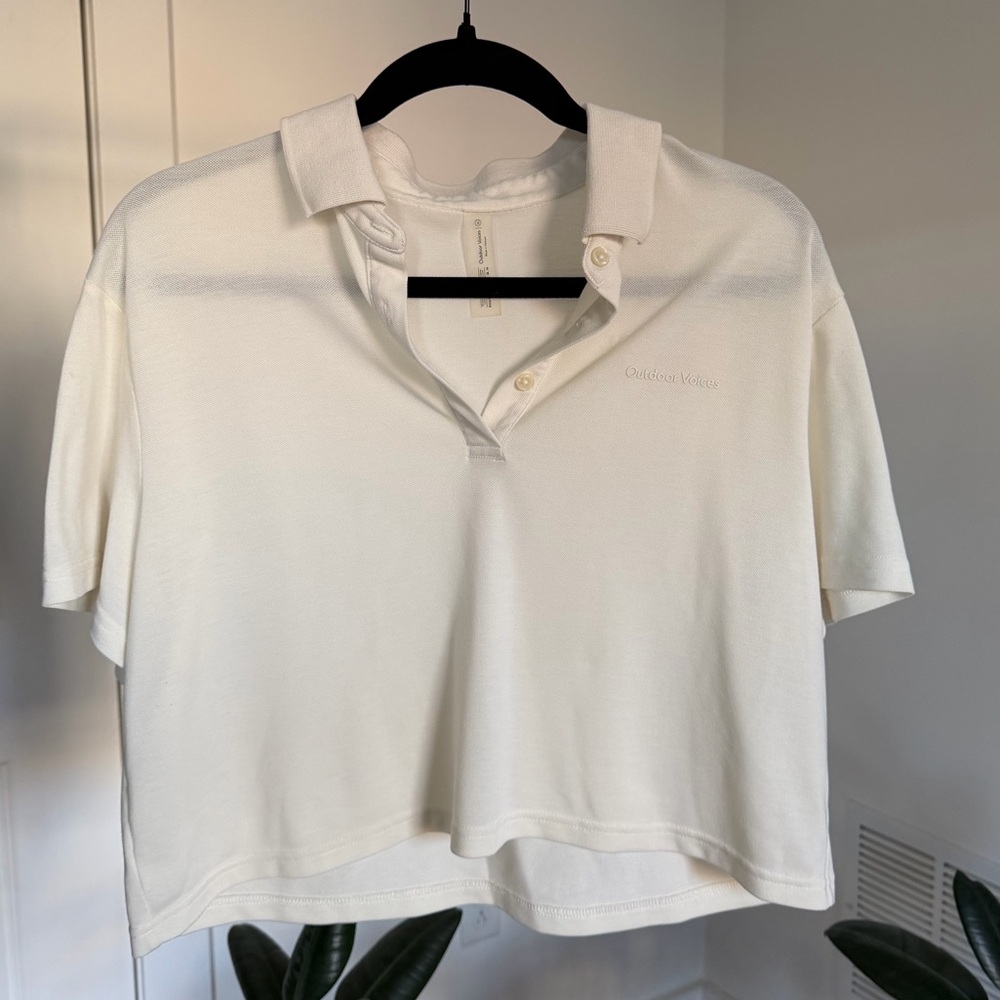 Outdoor Voices Cream Polo Shirt